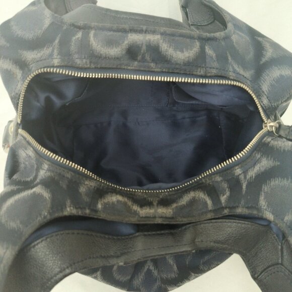 COACH Madison Ikat Maggie Op Women's NAVY Blue Carryall Shoulder Bag Purse 21295 - Picture 14 of 16